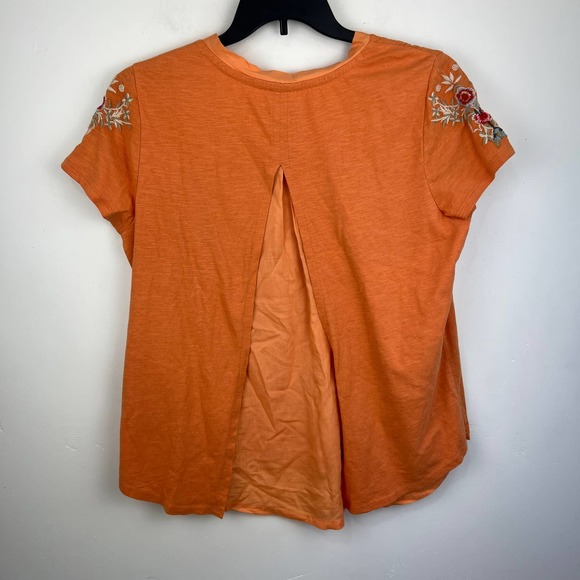 Sundance Orange Embroidered Blouse - Picture 3 of 7